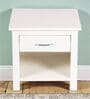 Luxnest Bedside Table In White Enamel Finish