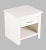 Luxnest Bedside Table In White Enamel Finish