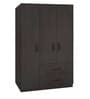 Luxuria 3 Door Wardrobe with 2 Drawers in Antique Ebony Finish