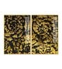 Luxurious Abstract Golden Textural Art Acrylic Framed Art Panel (Set Of 2)