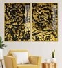 Luxurious Abstract Golden Textural Art Acrylic Framed Art Panel (Set Of 2)