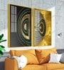 Luxurious Circular Acrylic Framed Art Panel (Set Of 2)