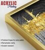 Luxurious Golden Textured Shapes Acrylic Framed Art Panel (Set Of 2)