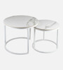Lustle  Metal Nesting Coffee TableIn White Colour