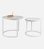Lustle  Metal Nesting Coffee TableIn White Colour