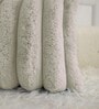 Taupe Stripe Rabbit Fur Cushion Covers 16x16 Inch Pack of 2