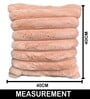 Peach Stripe Rabbit Fur Cushion Covers 16x16 Inch Pack of 2