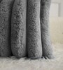 Grey Stripe Rabbit Fur Cushion Covers 16x16 Inch Pack of 2