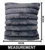Grey Stripe Rabbit Fur Cushion Covers 16x16 Inch Pack of 2