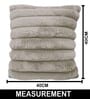 Taupe Stripe Rabbit Fur Cushion Covers 16x16 Inch Pack of 2