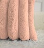Peach Stripe Rabbit Fur Cushion Covers 16x16 Inch Pack of 2