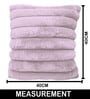 Mavye Stripe Rabbit Fur Cushion Covers 16x16 Inch Pack of 2