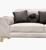 Luxurious Ribbed Suede 3+2 Sofa Set in Beige Colour