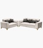Luxurious Ribbed Suede 3+2 Sofa Set in Beige Colour