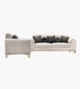 Luxurious Ribbed Suede 3+2 Sofa Set in Beige Colour