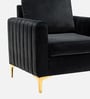 Luxurious Velvet Fabric Lounge Chair In Black Colour