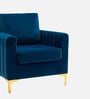 Luxurious Velvet Fabric Lounge Chair In Blue Colour