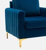 Luxurious Velvet Fabric Lounge Chair In Blue Colour