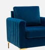 Luxurious Velvet Fabric Lounge Chair In Blue Colour
