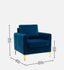 Luxurious Velvet Fabric Lounge Chair In Blue Colour
