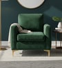 Luxurious Velvet Fabric Lounge Chair In Green Colour