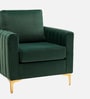 Luxurious Velvet Fabric Lounge Chair In Green Colour