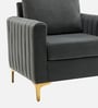 Luxurious Velvet Fabric Lounge Chair In Grey Colour