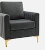 Luxurious Velvet Fabric Lounge Chair In Grey Colour