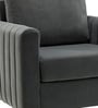 Luxurious Velvet Fabric Lounge Chair In Grey Colour