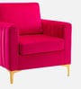 Luxurious Velvet Fabric Lounge Chair In Hot Pink Colour