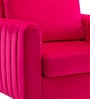 Luxurious Velvet Fabric Lounge Chair In Hot Pink Colour