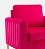 Luxurious Velvet Fabric Lounge Chair In Hot Pink Colour