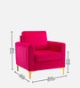 Luxurious Velvet Fabric Lounge Chair In Hot Pink Colour