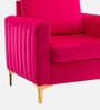 Luxurious Velvet Fabric Lounge Chair In Hot Pink Colour