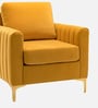 Luxurious Velvet Fabric Lounge Chair In Mustard Colour