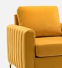 Luxurious Velvet Fabric Lounge Chair In Mustard Colour