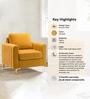 Luxurious Velvet Fabric Lounge Chair In Mustard Colour