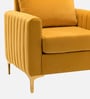 Luxurious Velvet Fabric Lounge Chair In Mustard Colour