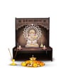 Luxurious Wood Temple for Home with Spacious Shelf & Inbuilt Focus Lights