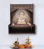 Luxurious Wood Temple for Home with Spacious Shelf & Inbuilt Focus Lights