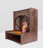 Luxurious Wood Temple for Home with Spacious Shelf & Inbuilt Focus Lights