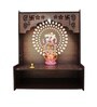 Luxurious Wooden Temple for Home, Office with Spacious Shelf & Inbuilt Focus Lights