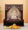 Luxurious Wooden Temple for Home, Office with Spacious Shelf & Inbuilt Focus Lights