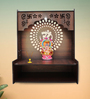 Luxurious Wooden Temple for Home, Office with Spacious Shelf & Inbuilt Focus Lights