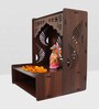 Luxurious Wooden Temple for Home with Spacious Shelf & Inbuilt Focus Lights