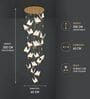 Luxury 22 Hanging Butterfly Chandelier IN BUILT LED TRIO COLOUR- (Height : 300 CM, DIAMETER : 60 CM)