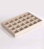 Cream Luxury 24 Grids Jewellery Tray