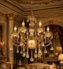 Luxury 6-Light Crystal Chandelier with Antique Gold Finish