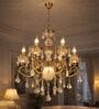 Luxury 6-Light Crystal Chandelier with Antique Gold Finish