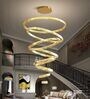 Luxury 8-Ring Spiral LED Chandelier   Grand Modern Ceiling Light for Double-Height Spaces